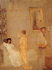 James Abbott Mcneill Whistler Canvas Paintings - Whistler in his Studio